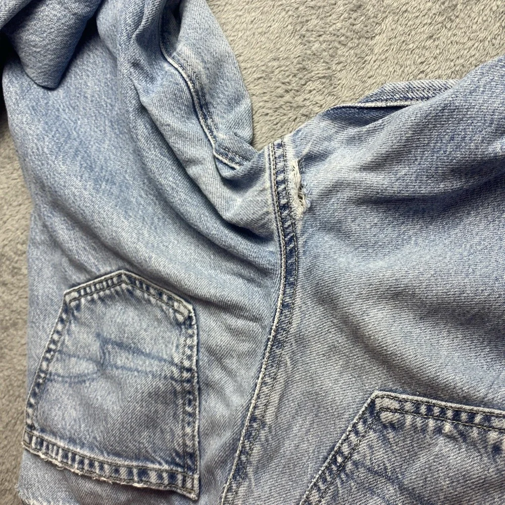 American Eagle Jeans Womens Size 0 Blue Super High Rise Baggy Wide Leg, Denim - Picture 13 of 16